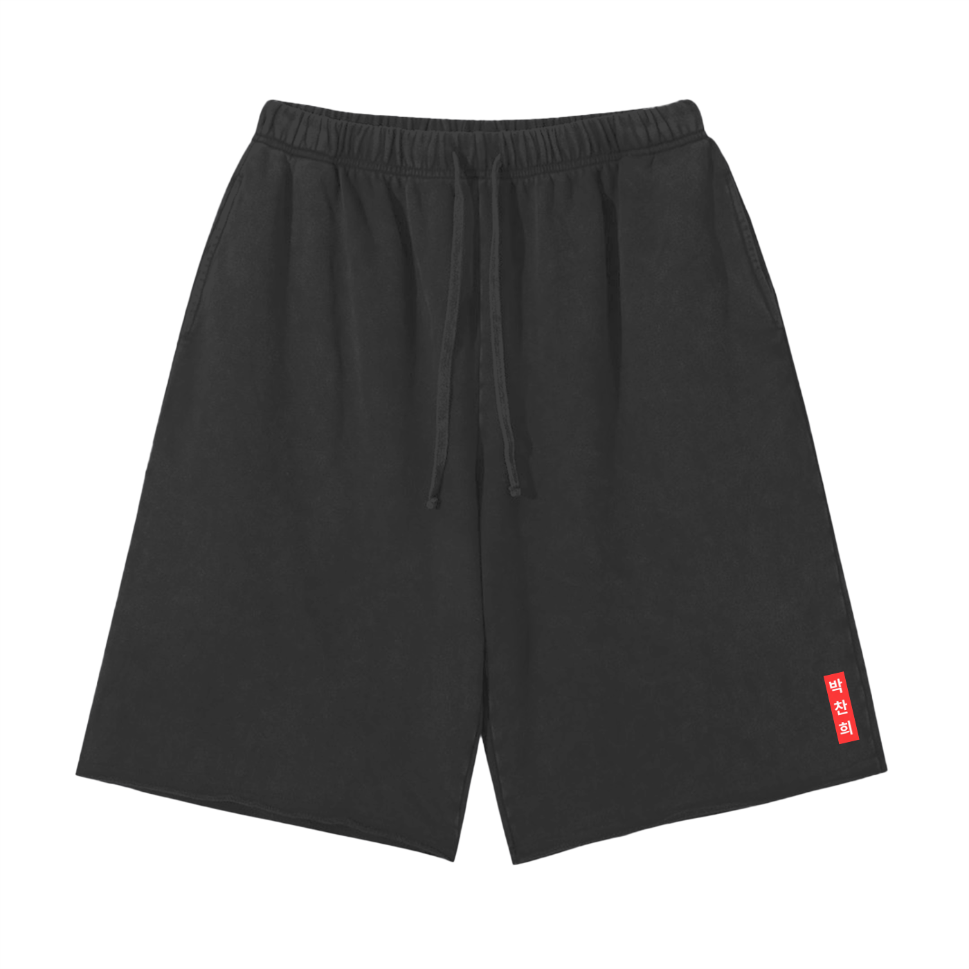 CHAN HEE Box Logo Raw Shorts